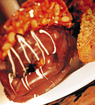 Enjoying baked food
